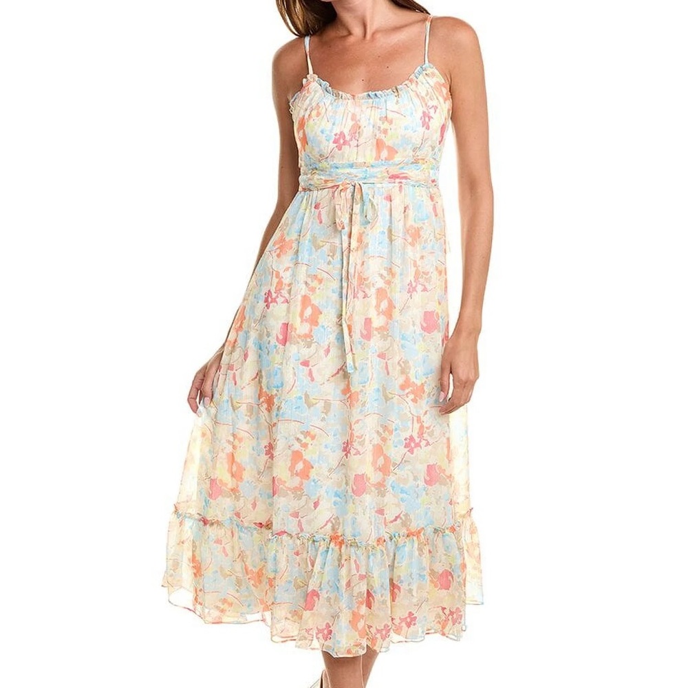 NWT LIKELY RAFFY FLORAL DRESS Ivory / Grey Mult Womens Size 10